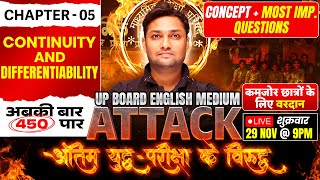 Class 12 Math Continuity And Differentiabilty One Shot 🔥 Attack🔥 UP Board 12th Math Exam 2025 [upl. by Furiya]