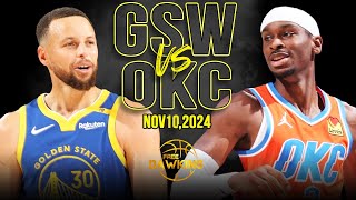 Golden State Warriors vs OKC Thunder Full Game Highlights  Nov 10 2024  FreeDawkins [upl. by Naquin760]