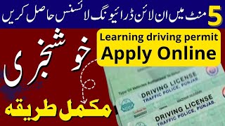 How To Apply for Learner Driving License Online  How to Make Driving License Online in Pakistan [upl. by Rokach973]