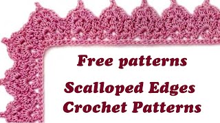 Scalloped Edges Crochet Patterns  Free Crochet Pattern [upl. by Anahsahs]