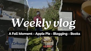 Weekly Vlog  Apple Picking  Books  Junk Journal DIY [upl. by Arymat]