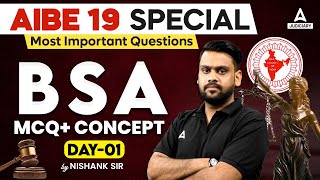 AIBE 19  BSA Important MCQs amp Concepts  All India Bar Exam 2024  By Nishank Sir [upl. by Idnil]