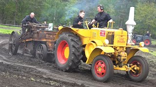 Oldtimer Schürfkübel Lanz Bulldog im Straßenbau [upl. by Ibby]