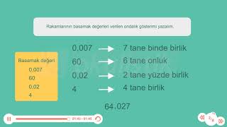 Okulistik  5 Sınıf  Matematik  Ondalık Gösterimde Tam Kısım ve Ondalık Kısım [upl. by Kingsly906]