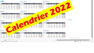 Calendrier 2022 sur excel [upl. by Joly996]