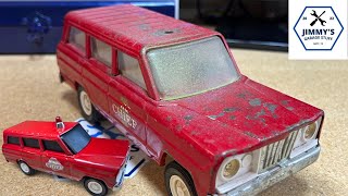 1960s Tonka Jeep Wagoneer Fire Chief  Restoration  Sandblasted amp Powder Coated [upl. by Lednyk677]