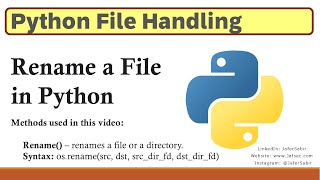 Rename a File or a Folder in Python using osrename Command [upl. by Rimaa]