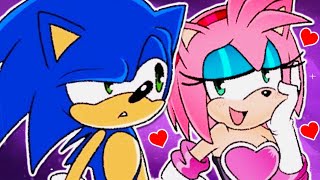 Amy Rouge Flirts With Sonic  SonAmy Comic Dub Short [upl. by Amahs50]