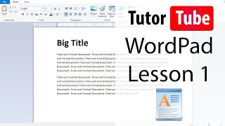 WordPad  Tutorial 1  Interface [upl. by Stesha]