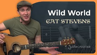 Wild World by Cat Stevens  Easy Guitar Lesson [upl. by Ytoc]