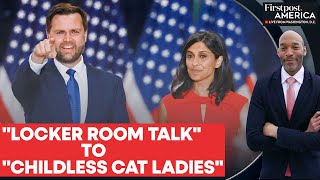 JD Vances Wife Usha Defends His quotChildless Cat Ladiesquot Comment  Firstpost America [upl. by Liahcim]