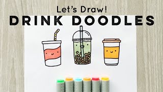 Lets Draw  Doodle Drinks  Doodles by Sarah [upl. by Reibaj]