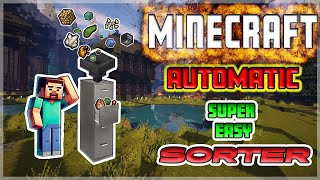 Minecraft 🗄️ Vanilla 🗄️ Automatic Item Sorter 🗄️ Stepbystep [upl. by Anivel]