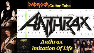 Imitation Of Life  Anthrax  Guitar  Bass TABS Lesson [upl. by Coridon]