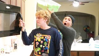 SLIME PRANK ON PAUL I DUMPED A WHOLE BUCKET OF SLIME ON HIM [upl. by Ahsircal]