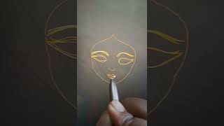 Easy drawing beginners Maa durga durgama 1m navaratri 2024 1m art 2m drawing painting 100 [upl. by Pitzer51]