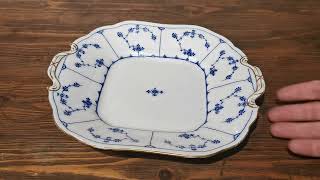 Antique Minton Delft Blue and White China Cake Plate pattern 51706 [upl. by Carnahan]