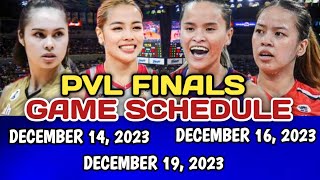 PVL FINAL GAME SCHEDULE DECEMBER 1419 2023 pvl2023 pvlgameschedule gameschedule pvlschedule [upl. by Goeger]