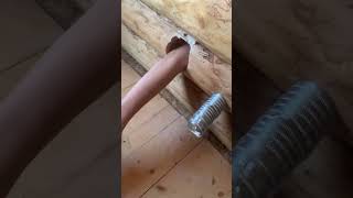 Pellet stove install Creepy arm in wall [upl. by Koziel]