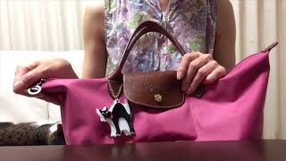 夏セール ロンシャン ル プリアージュとバッグの中身公開 Whats in my bag？ LONGCHAMP le pliage [upl. by Nogas]