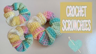 How To Crochet Scrunchies  Free Pattern \\ Beginner Friendly And Easy [upl. by Ahsinik]