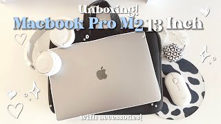 MacBook Pro M2 13 Inch Unboxing with accessories 🤍🦋 [upl. by Sousa386]