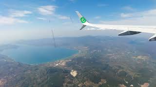 From lesvos mitilini airport to Amsterdam schiphol with the transavia phhsk [upl. by Rehtnug12]