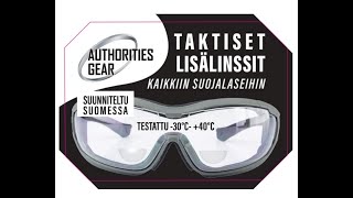 Lukulinssit suojalaseihin Itsekiinnittyvät Authorities Taktiset Lisälinssit [upl. by Racklin100]