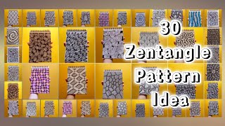 30 Zentangle Pattern for BeginnersZenart that you must tryStepbyStep ZenDoodle Idea [upl. by Retsub]