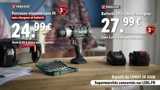 Lidl perceusevisseuse sans fil amp batterie 20V Parkside quotlundi 28 juin 2021quot Pub 30s [upl. by Namrak]