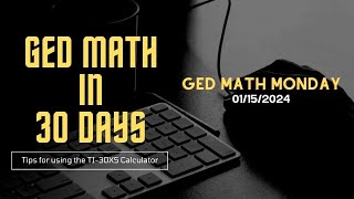 GED Math Monday  12224 [upl. by Bandur]