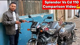 Splendor Plus Vs Honda CD 110 Bs6 2022 Model💪Comparision Review  Splendor amp Cd 110 Features Details [upl. by Apeed]