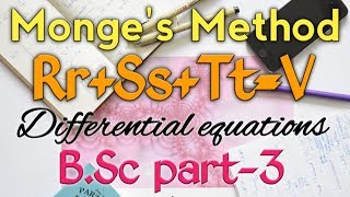 Monges method proof in hindi differential equation  BSc 2nd 3rd year maths [upl. by Eillor]