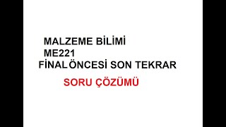 MALZEME BİLİMİ FİNAL SORU ÇÖZÜMÜ [upl. by Irual624]