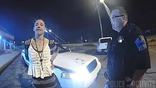 Bodycam Shows Handcuffed Woman Stealing Tulsa Police Car [upl. by Ehcor]