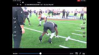 Bernhard Raimann Senior Bowl Film 1v1 Central Michigan OT 57 [upl. by Morganstein97]