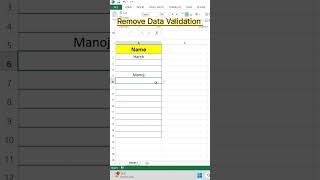 How to Remove Data Validation in Excel Quick Tutorialexcel [upl. by Lain]