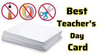 DIY Teachers Day Card Idea  Teachers Day Gift ideas Greeting Card For Teacher White paper craft [upl. by Lemrahc460]