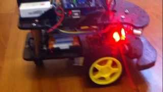 Arduino 2WD robot remote control and selfnavigating demonstration [upl. by Lehpar]