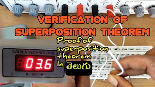 Verification of superposition theorem  practically experiment in circuits lab  reddaiah [upl. by Egag]