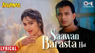 Saawan Barasta Hai Lyrical  Shandaar  Mithun Chakraborty Meenakshi Seshadri  Mohammed Anuradha [upl. by Anoed]