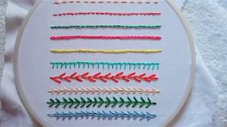 Hand embroideryHand embroidery 10 stitches tutorial for beginners [upl. by Bonneau]