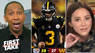 FIRST TAKE  quotRussell Wilson still playing at elite levelquot  Kay Adams on Steelers beat Commanders [upl. by Sello907]