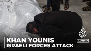 Israeli forces target Khan Younis 22 Palestinians killed in an apartment block [upl. by Ursal409]