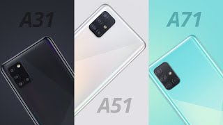 Galaxy A31 vs A51 vs A71 Comparativo [upl. by Avehsile]