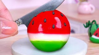 Watermelon Jelly Recipe 🍉Making Miniature Rainbow Jello Egg In Watermelon House 🤤 Magic Cake Idea [upl. by Yllop]