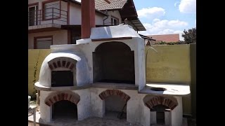 Constructii cuptor traditional pe vatra  gratar  ceaun Pizza Oven [upl. by Samot]