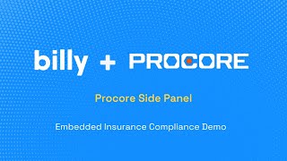 Billy Procore Side Panel is Here A ContextAware Experience for Construction Insurance Compliance [upl. by Yevi]