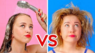 SHORT HAIR VS LONG HAIR PROBLEMS  Funny Awkward Situations by 123 GO [upl. by Gwendolen961]