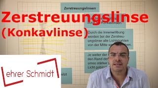 Zerstreuungslinse  Konkavlinse  Optik  Physik  Lehrerschmidt  Lehrerschmidt [upl. by Ozan]